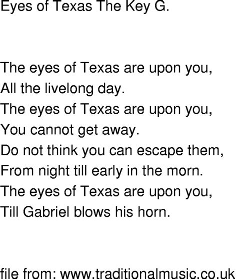 lyrics for the eyes of texas